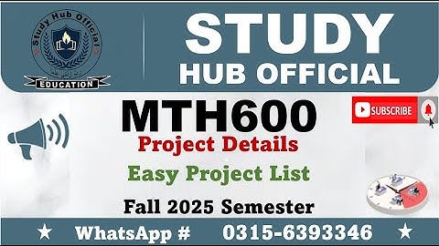 MTH600 Project Details | Easy Project List 2025 Mth600A #mth600 #mth600A
