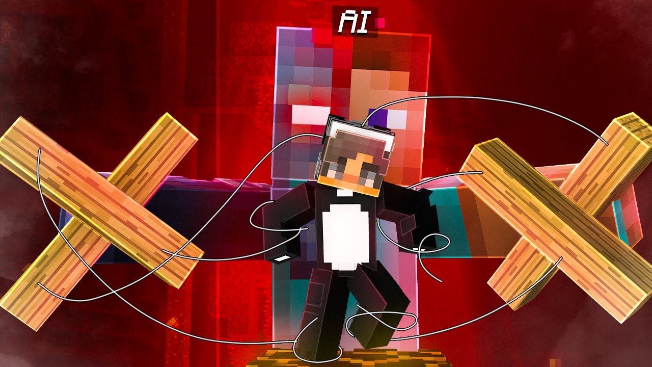 ماين كرافت ولكن الذكاء الاصطناعي يتحكم فيني !!!