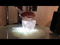 Chandelier bulb-shade with complex moir&eacute; pattern printed by helical 3D printing