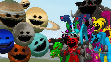 Mecha Titan Smiling Critters vs. Solar System Planets Wake Up – Poppy Playtime in GMod