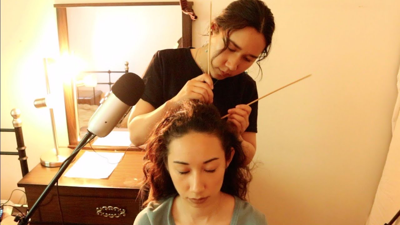 [ASMR] Real Person Scalp Check, Scalp & Neck Massage Headache Relief 👩🏻 Gua Sha + Chinese Acupoint