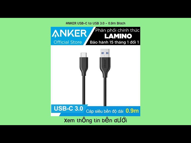 ANKER USB-C to USB 3.0 - 0.9m Black