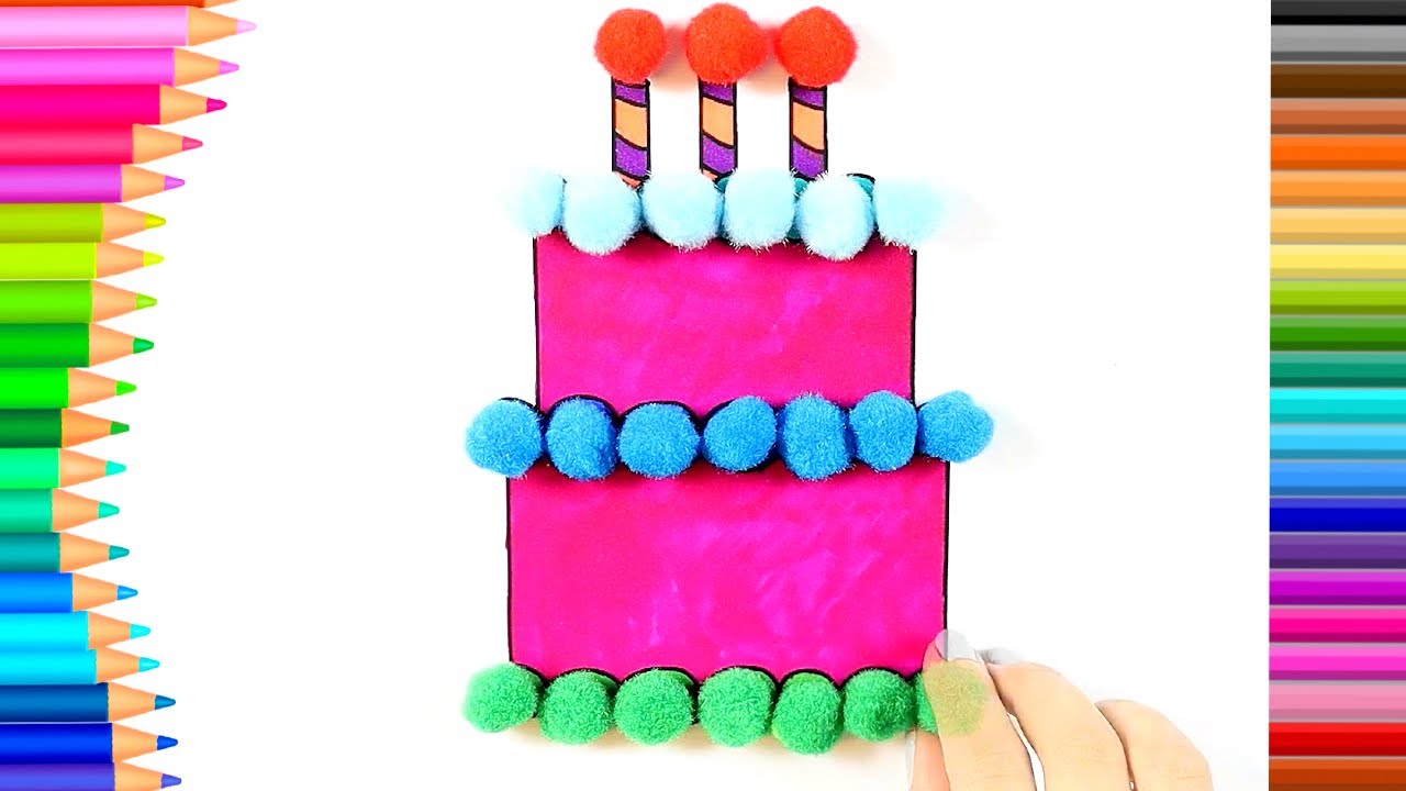 Geburtstagskuchen | Farben Lernen | Kleine Hände Malbuch