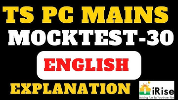 TS- PC Mains MOCKTEST-30 English Explanation By Sandeep Sir