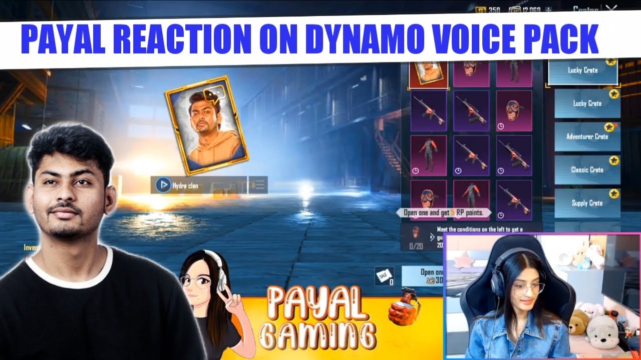PAYAL GAMING REACTION ON DYNAMO VOICE PACK | HYDRA EXTRA - YouTube