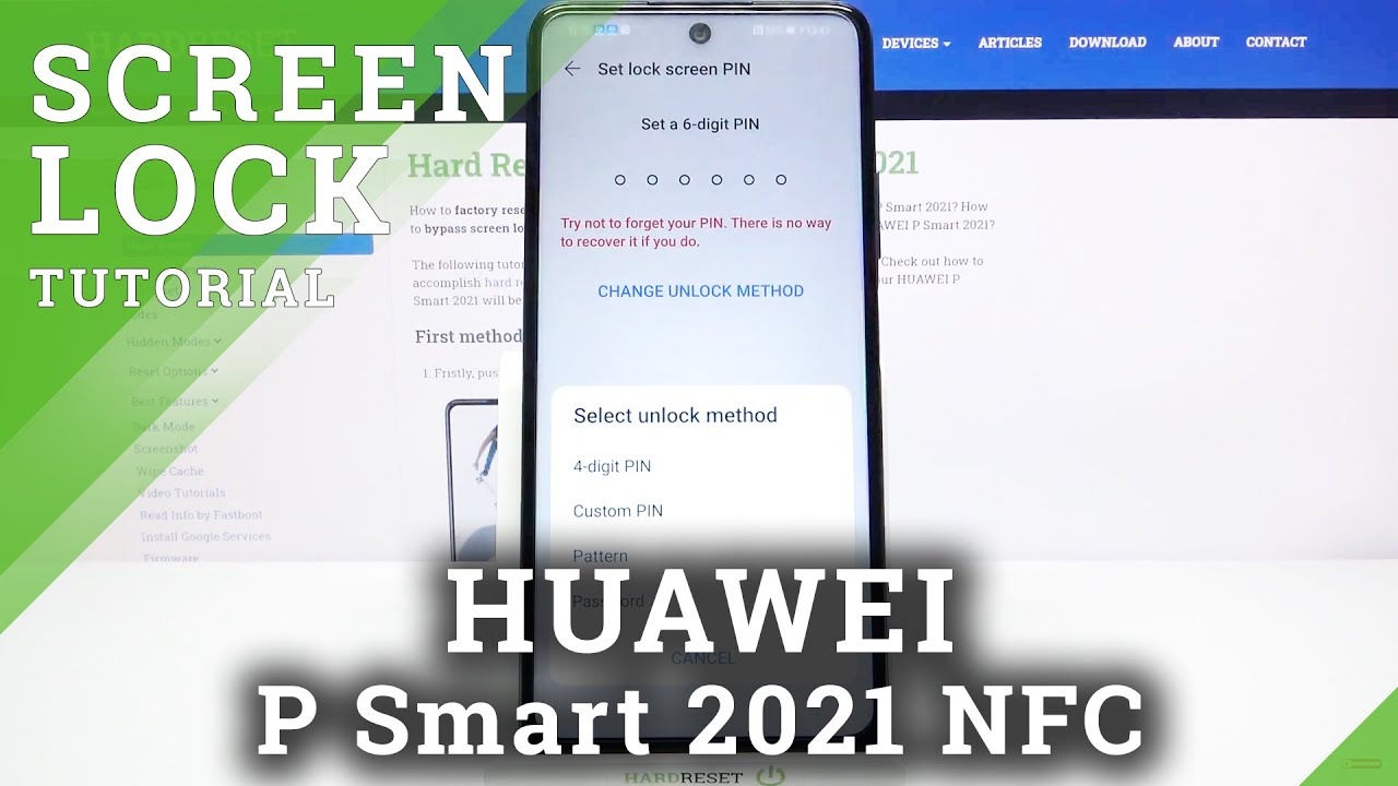 How to Set Up Screen Lock in Huawei P Smart 2021 NFC? YouTube