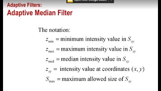 Image restoration Filters in detail with examples. Adaptive Median filter with solved  example.#dip