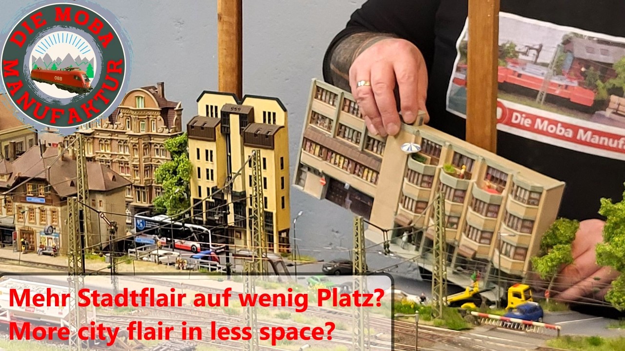 Mehr Stadtflair auf wenig Platz? Moderne Relief Stadthäuserzeile - Bauvideo Modelleisenbahn H0 1/87