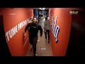 Joel Embiid was so hyped for the Sixers win, he ran out of the locker room 😀