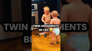 Twin babies having a serious argument 😂 #funny