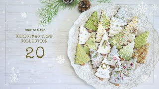 [Christmas Tree Collection 2023] Which of the 20 tree designs do you like? ｜How to｜Icing cookies
