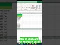 Use of Clipboard in Excel  #excelshorts #excel #exceltutorial