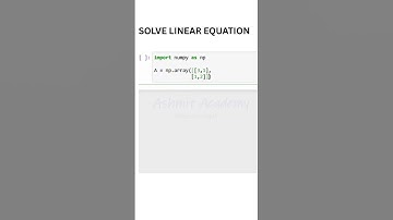 How to solve linear equations in python #python