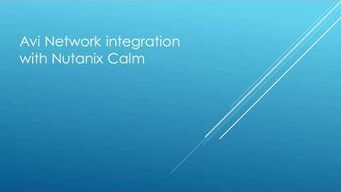 Avi Network integration with Nutanix Calm
