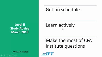 Level II CFA: Study Advice - March 2019