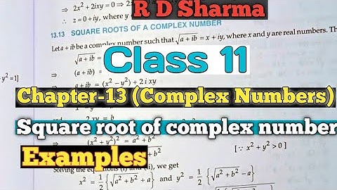Square Root of Complex Number |RD Sharma class 11 Chapter 13 (Complex number) concept