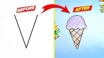 How to Draw an Ice Cream Cone + Color Poem for Kids | Easy Drawing Step by Step