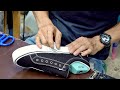 Processus de production en srie de chaussures en toile usine de baskets de 50 ans en core