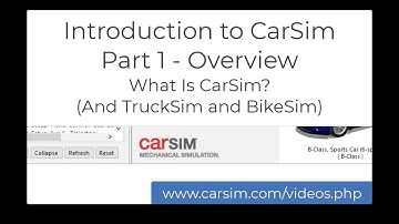 Introduction to CarSim: Part 1 - Overview