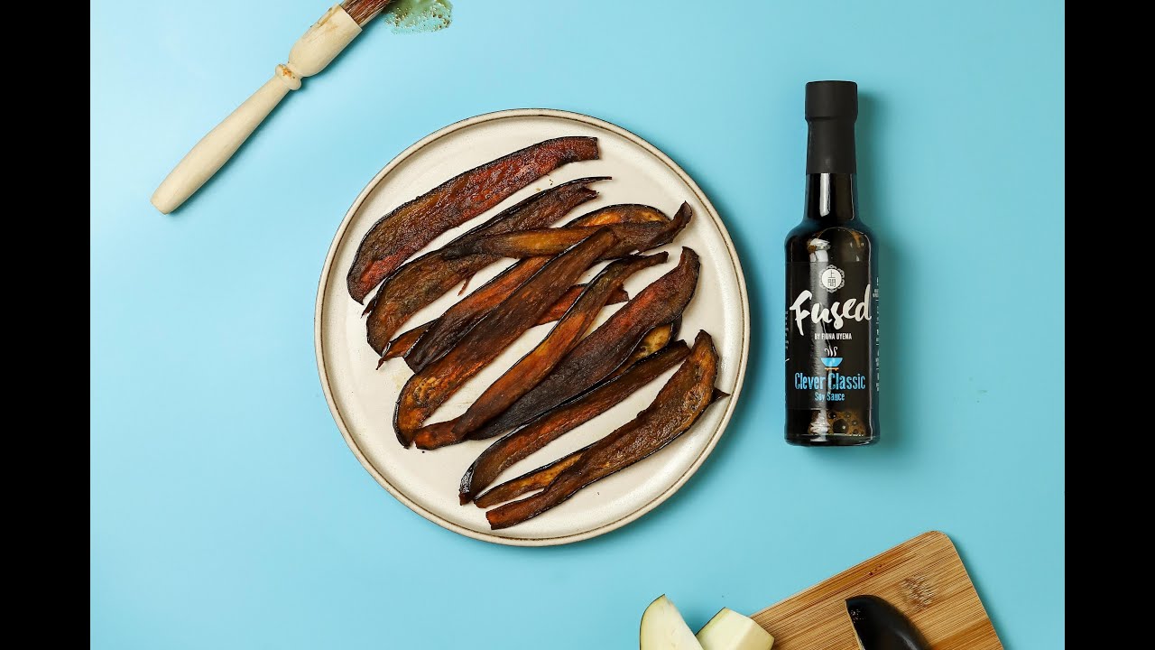 Crispy Vegan Aubergine Bacon  | Fused By Fiona Uyema