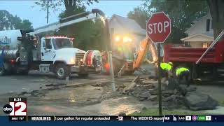 Water main break disrupts traffic in downtown Durand