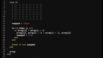 Bubble sort algorithm implementation in Ruby