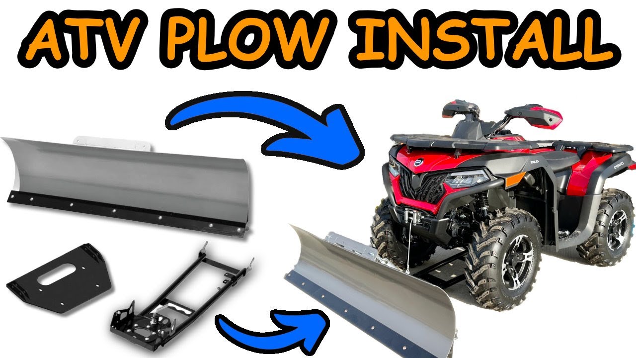 How to Install an ATV Snow Plow  KFI Plow Unboxed, built & mounted to a  CFMoto CForce ATV 
