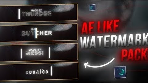 New Ae Watermark Animation Pack For Alight Motion || Xml file || Video Credit:- @rakaedit2192