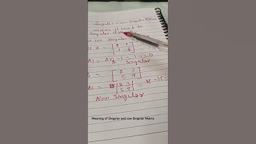 Singular and non Singular Matrix #businessmath