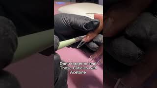 Don’t forget to melt them cuticles with acetone| #gelx #gelxnails #acetone #nailtip #nailtutorial screenshot 2