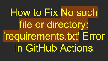 How to Fix No such file or directory: 