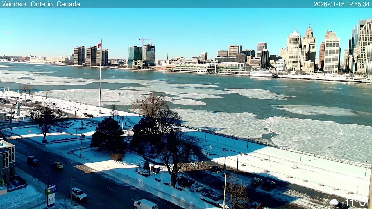2026-01-15 Morning Segment - Detroit River Live Cam from Windsor, Ontario, Canada