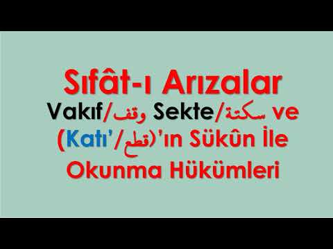 Vakıf Sekte ve Katı'da Sükûn Hükümleri-Sıfâtı Ârıza-Yunus Yalçın İle Kur''an Okuma ve Tecvid Dersi