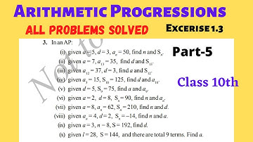 Arithmetic Progression-Ex.1.3) 3 All problems-SSLC Karnataka