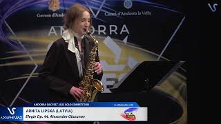 ANDORRA SAX FEST 2023: Arnita Lipska (Latvia) plays Elegie Op. 44, Alexander Glazunov