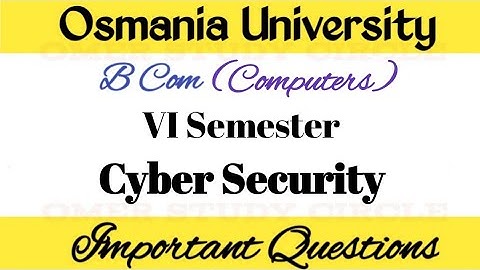 Cyber Security | B Com (Computer)  | VI Semester Exam Important Questions