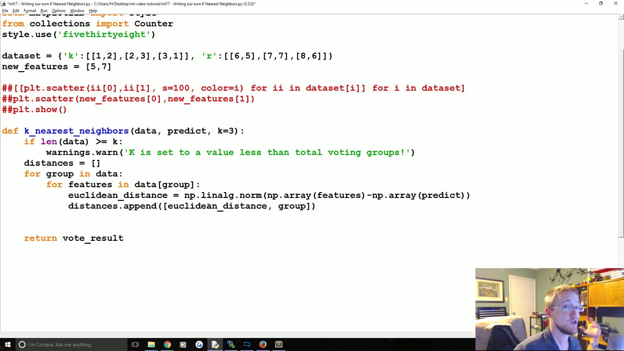 Writing our own K Nearest Neighbors in Code Practical Machine Learning ...