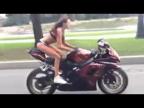 Sexy ‌Bikini Girl Riding A Motor Bike