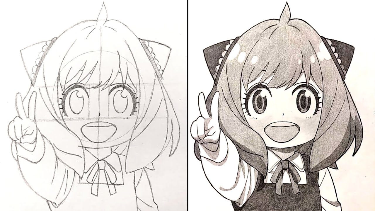 Cara Menggambar Anya Forger - Spy x Family | Drawing Anya Forger Step by Step