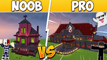 NOOB vs PRO: HAUNTED HOUSE BUILD BATTLE in Minecraft with @Shivang02