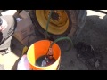 Filling a tire with windshield washer fluid for added weight and free gravel