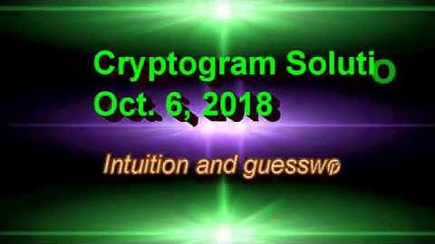 Cryptogram Solution, Oct. 6: Uncle Vinny