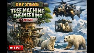Minecraft Day 31,585 Starting Engineering of tree machine and polar bear replacement  no mic