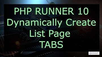PHP Runner V10 Dynamic Tabs
