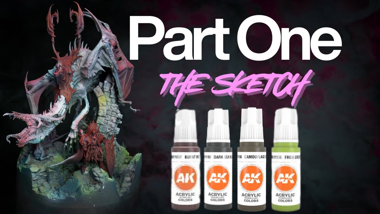 Painting the Zombie Dragon - Part 1 take two - The Sketch - YouTube