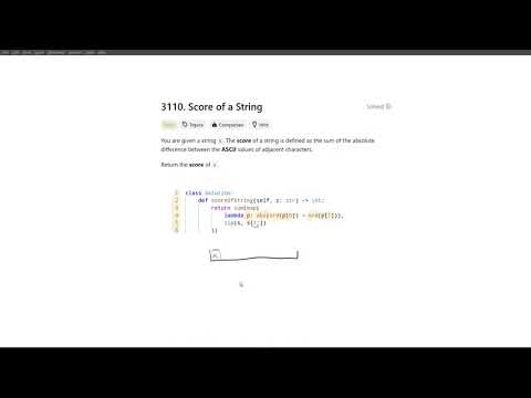 [June 1, 2024, LeetCode daily] 3110. Score of a String - Python, solution explained
