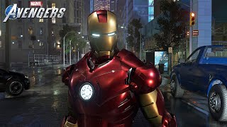 Marvel's Avengers PS4 - MCU Iron Man MK 3 Suit Combat Gameplay