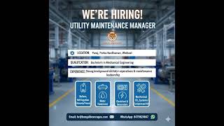 Hiring Utility Maintenance Manager #hiring #vfd #maintenance