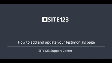 SITE123 - How to add and update your testimonials page