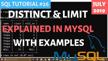 MySQL #26: DISTINCT & LIMIT Keywords in MySQL in Hindi